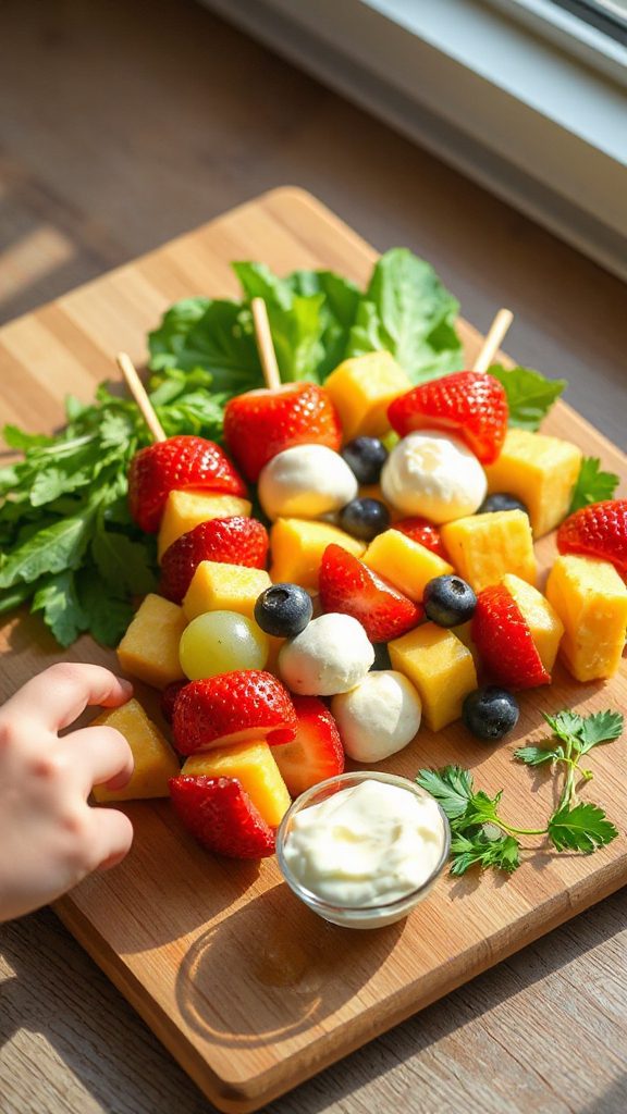 fruit and cheese skewers
