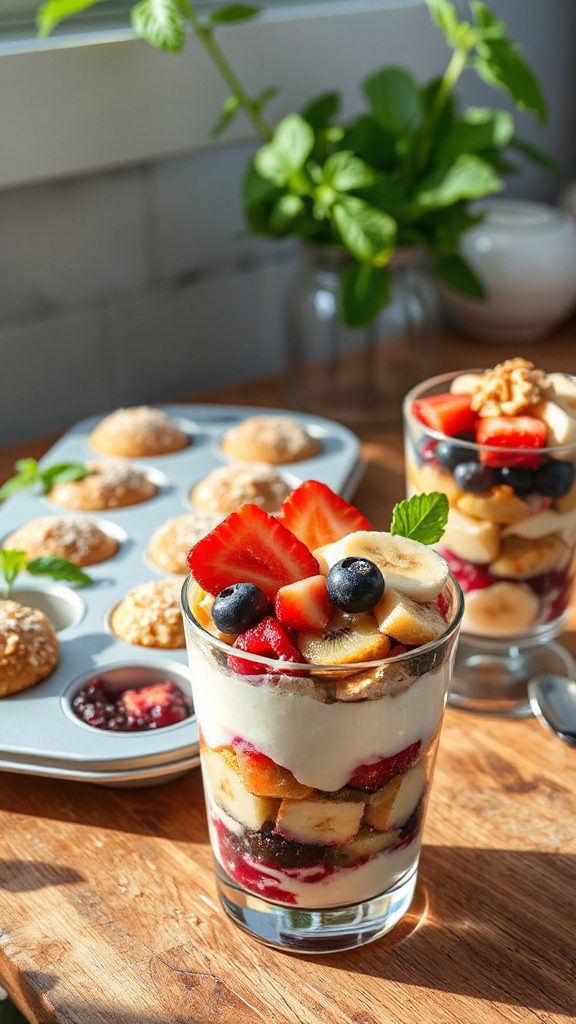 fruit and yogurt parfaits