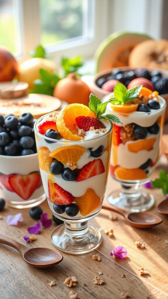 fruit and yogurt parfaits
