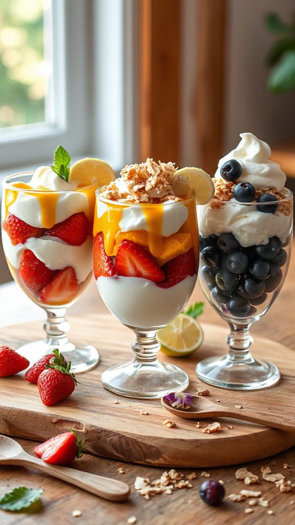 fruit and yogurt parfaits
