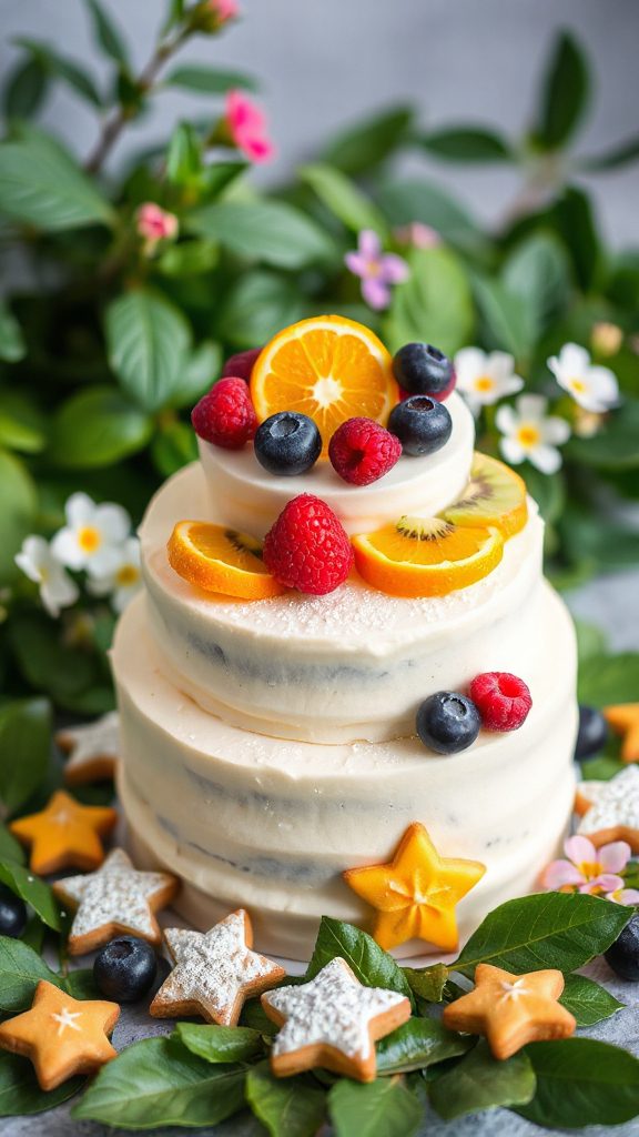 fruit filled vanilla cake