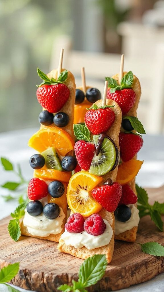 fruit pizza on sticks