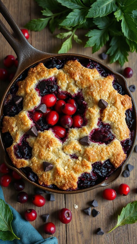 fruity chocolate chip cobbler