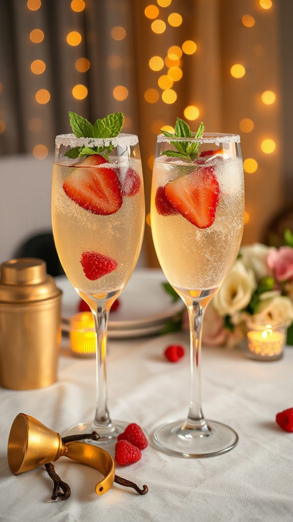 fruity vanilla sparkling cocktail