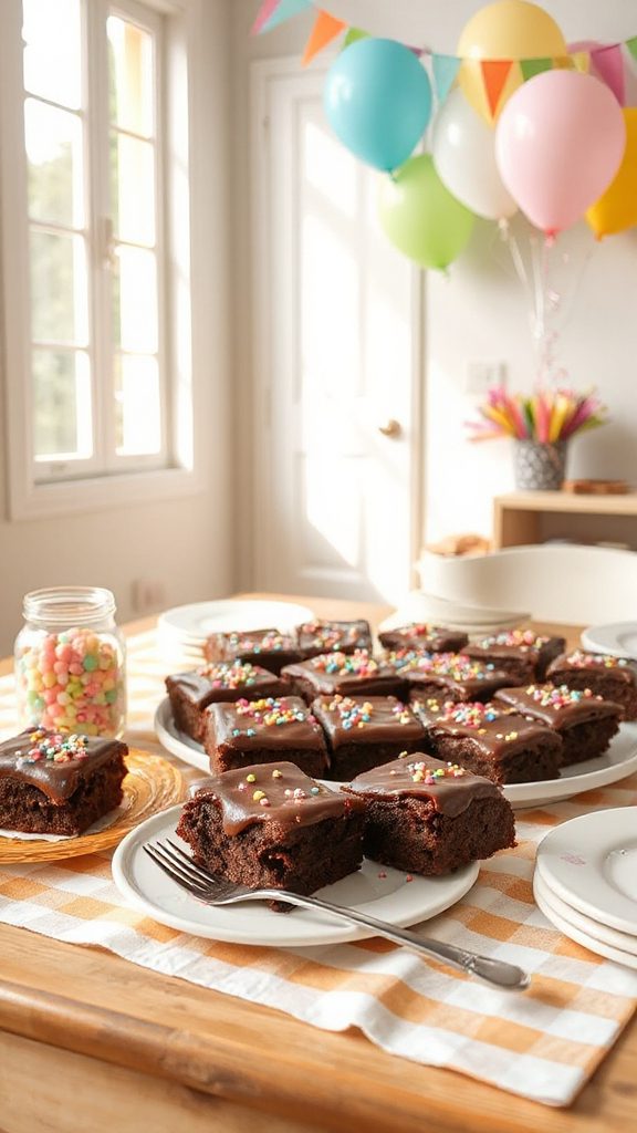 fudgy brownie bites sprinkled