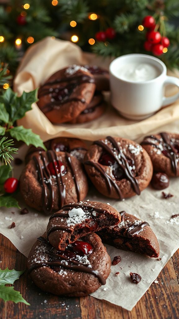 fudgy cherry chocolate cookies