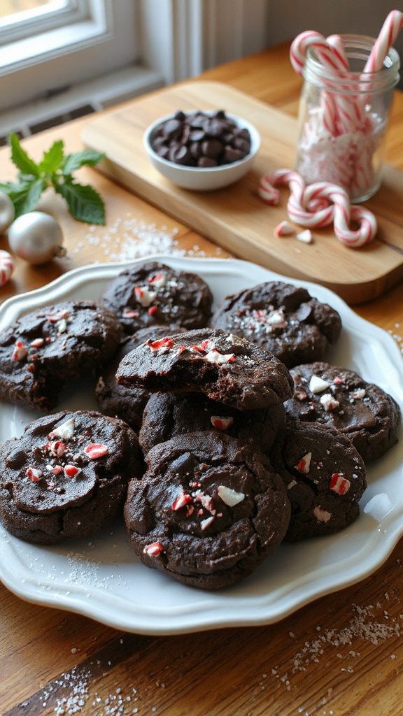 fudgy peppermint chocolate cookies
