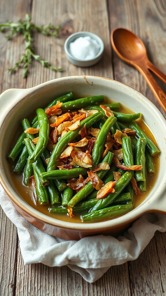 garlic butter green bean casserole