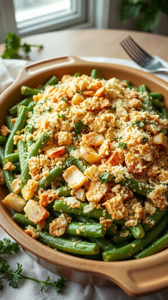 garlic butter green bean casserole