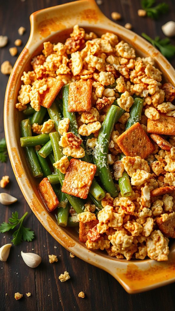 garlic butter green beans casserole