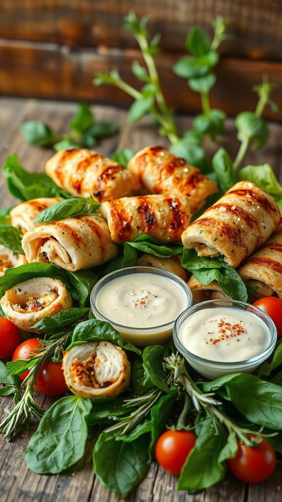 garlic herb chicken roll ups