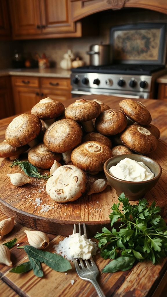 garlic herb stuffed mushrooms