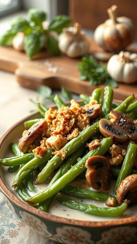garlic infused green bean casserole