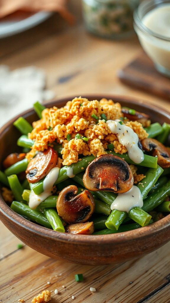 garlic miso green beans dish garlic miso green beans dish