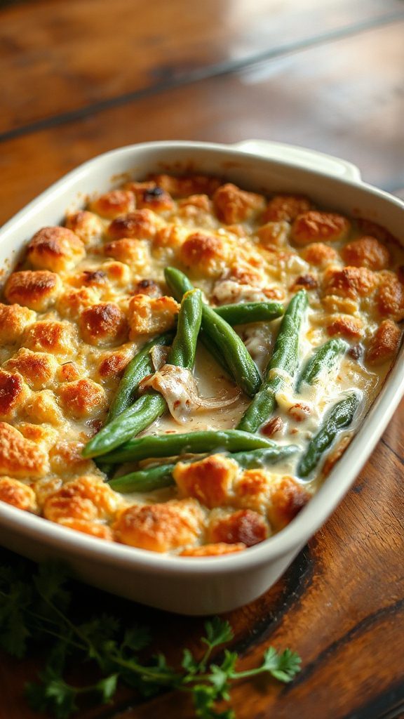 garlic parmesan green bean bake