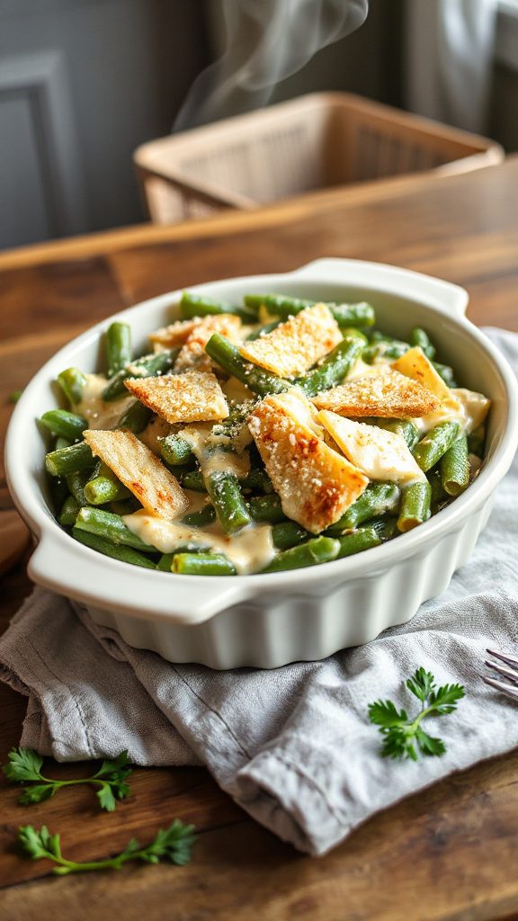garlic parmesan green bean bake