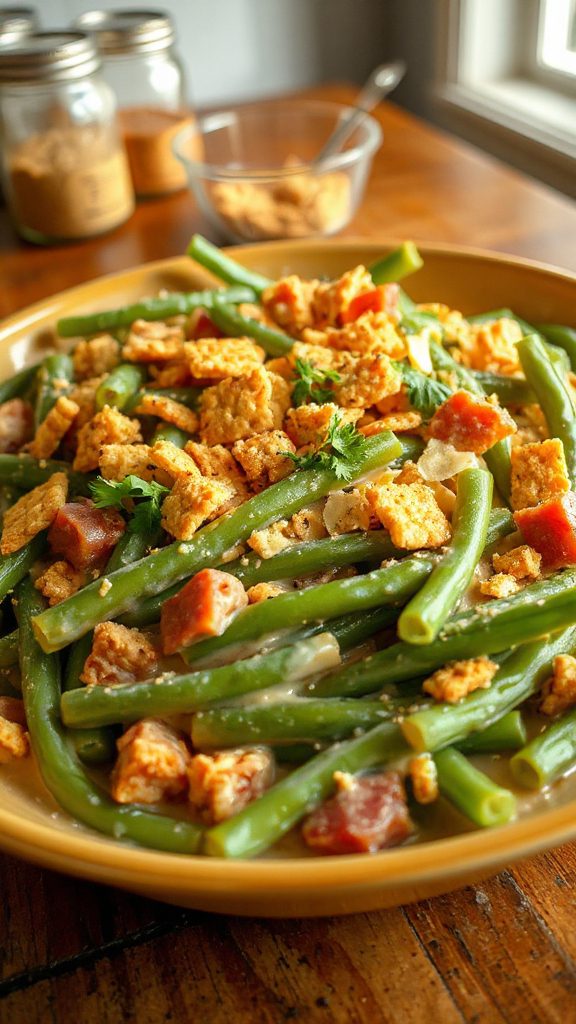 garlic parmesan green bean casserole