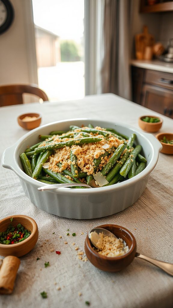 garlic parmesan green beans casserole