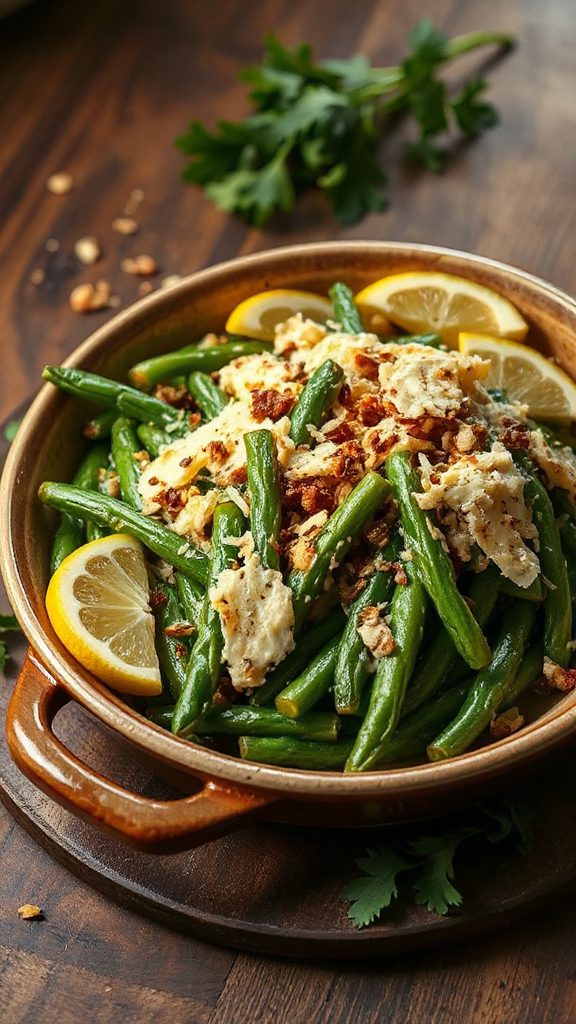 garlic roasted green bean casserole