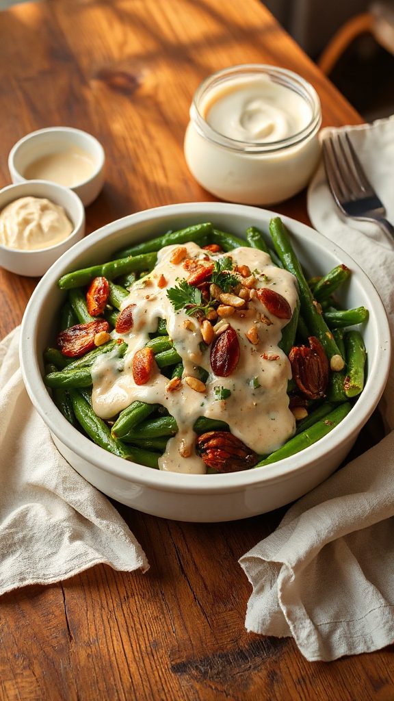 garlic tahini green bean casserole garlic tahini green bean casserole