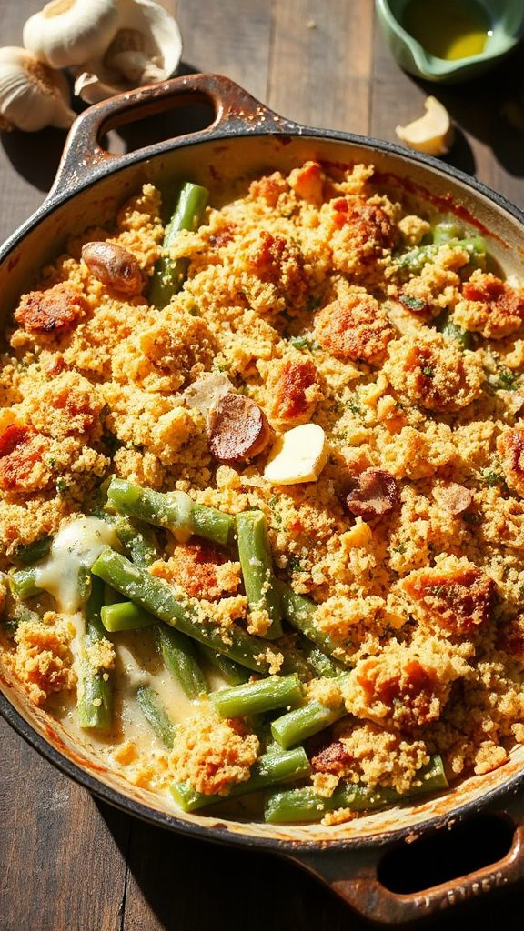 garlicky green bean casserole