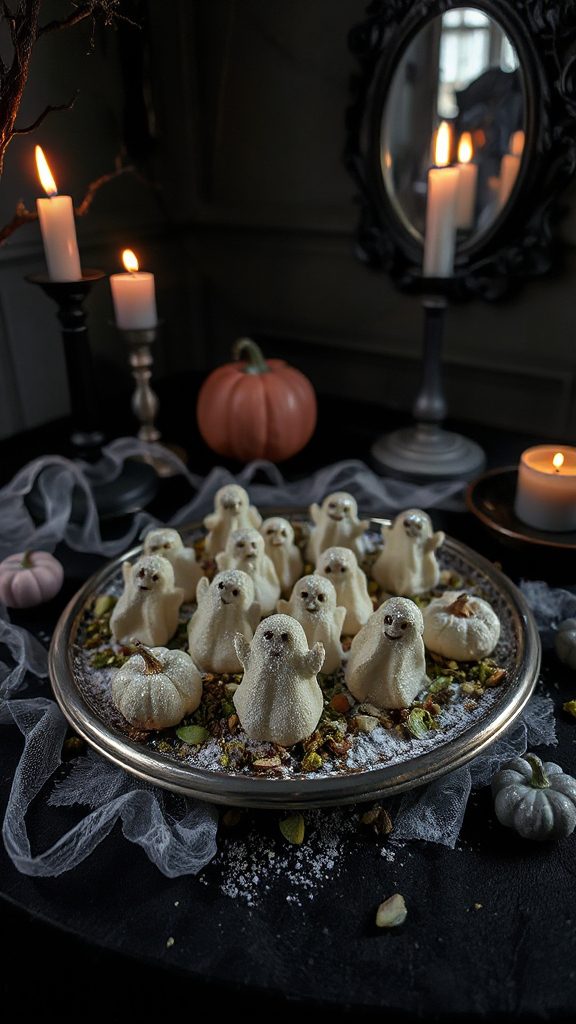 ghost shaped almond treats