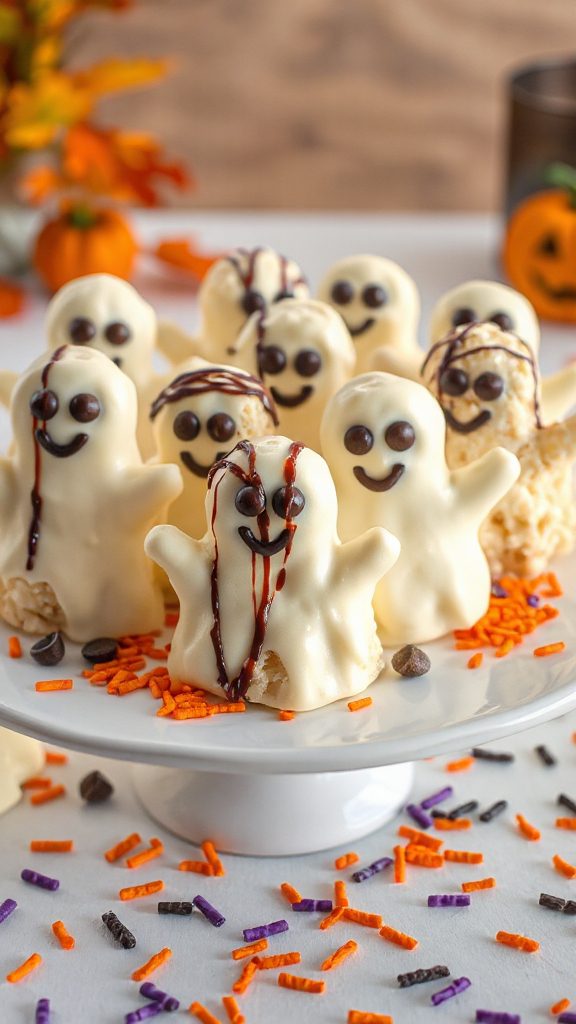 ghost shaped rice krispie treats
