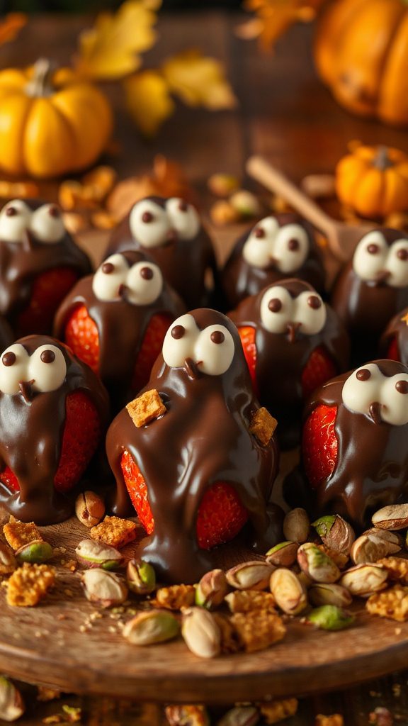 ghostly chocolate dipped strawberries