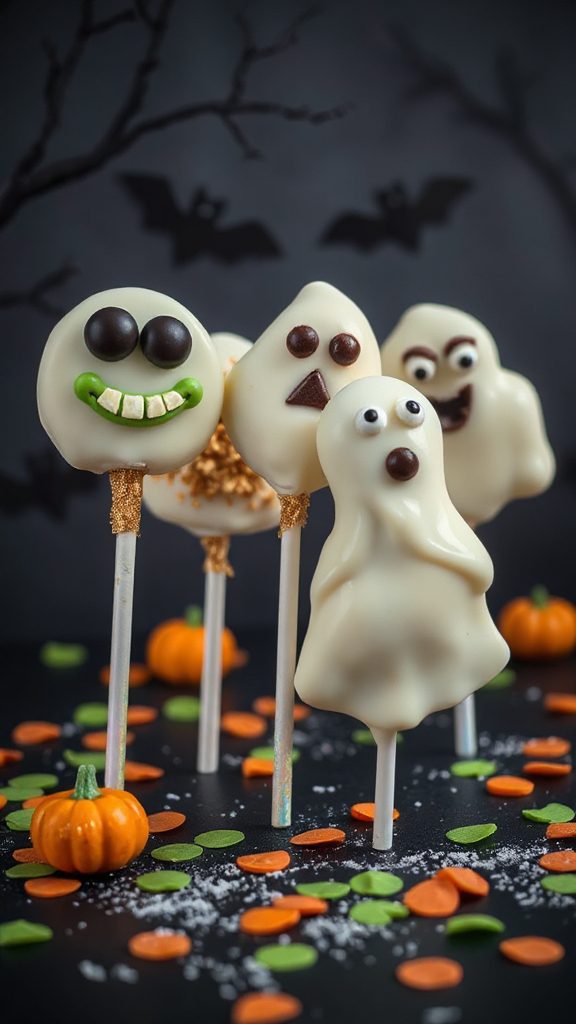 ghostly chocolate dipped suckers