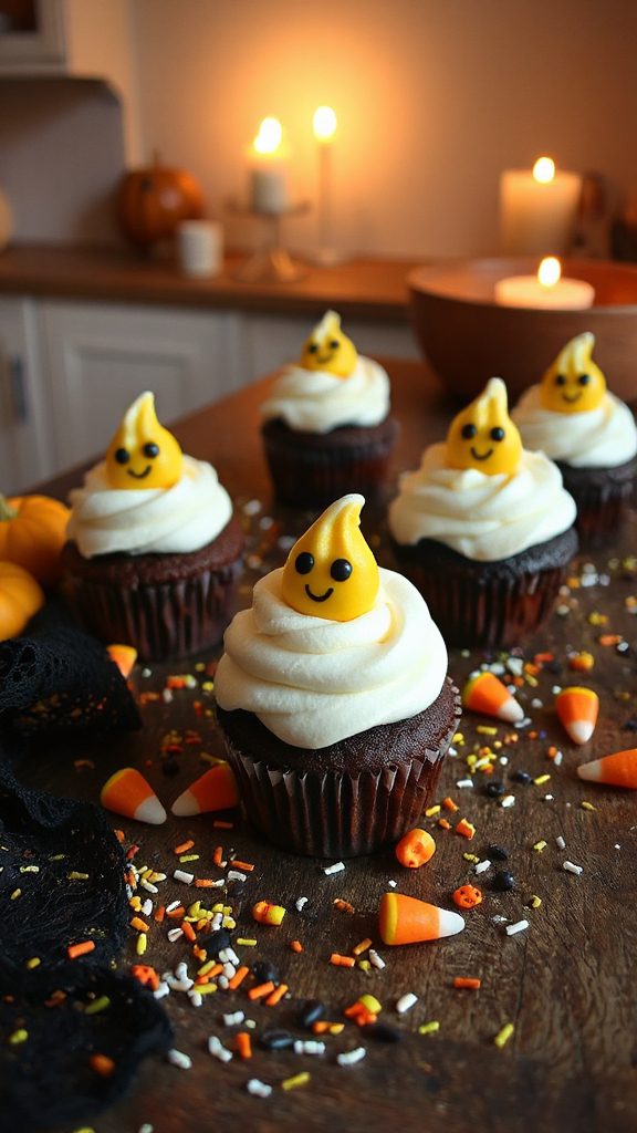 ghostly halloween carambar cupcakes