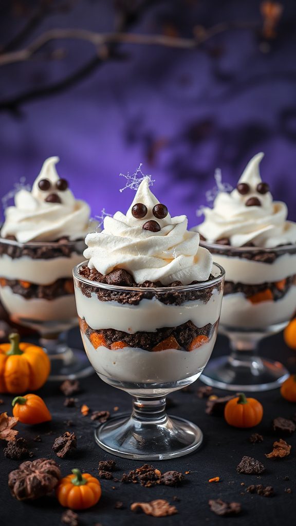 ghostly halloween dessert parfaits