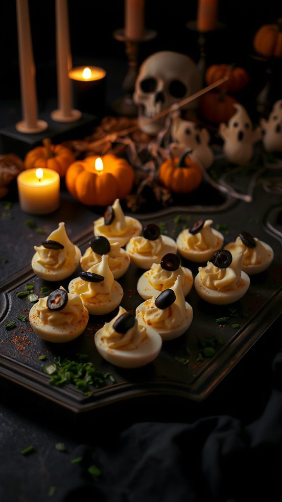 ghostly halloween deviled eggs ghostly halloween deviled eggs