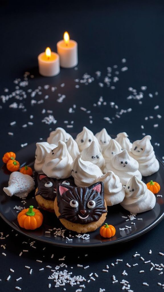 ghostly halloween meringue treats