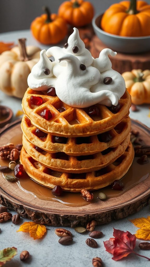 ghostly topped waffle delight ghostly topped waffle delight