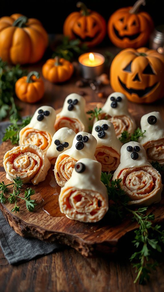 ghostly turkey pinwheels recipe