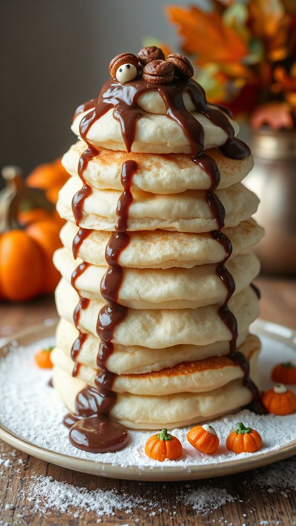 ghostly white chocolate pancakes