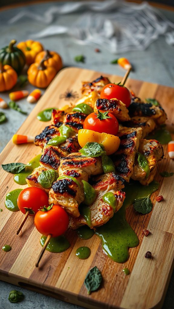 ghoulish grilled chicken skewers ghoulish grilled chicken skewers