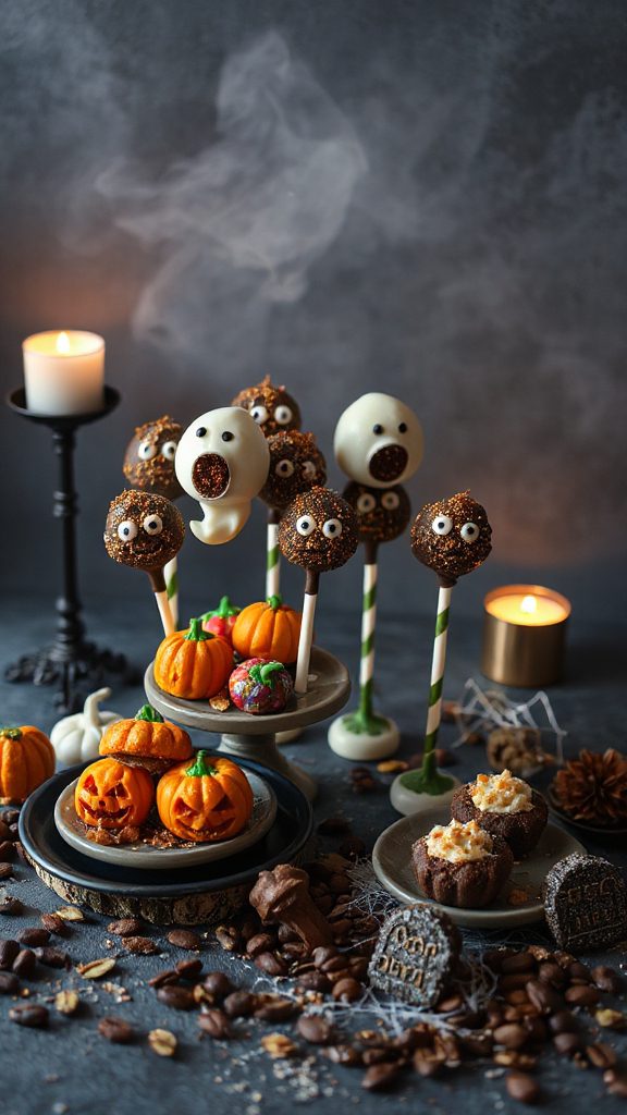 ghoulish honey cake pops
