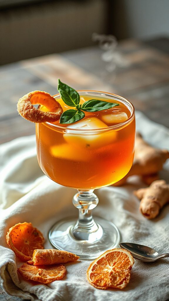 ginger basil pear cocktail