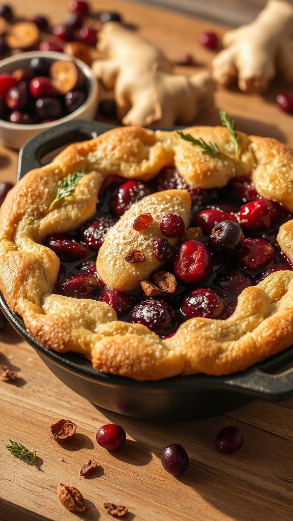 ginger cranberry elderberry cobbler