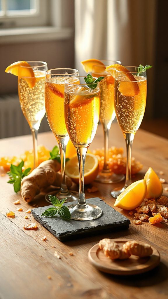 ginger honey sparkling cocktail