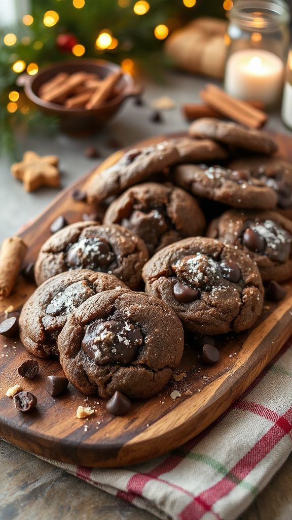 ginger molasses dark chocolate cookies