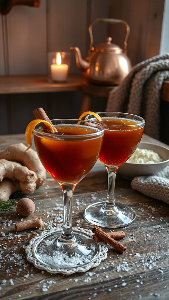 ginger spiced molasses rum cocktail