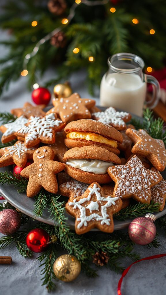 gingerbread cookies with cream