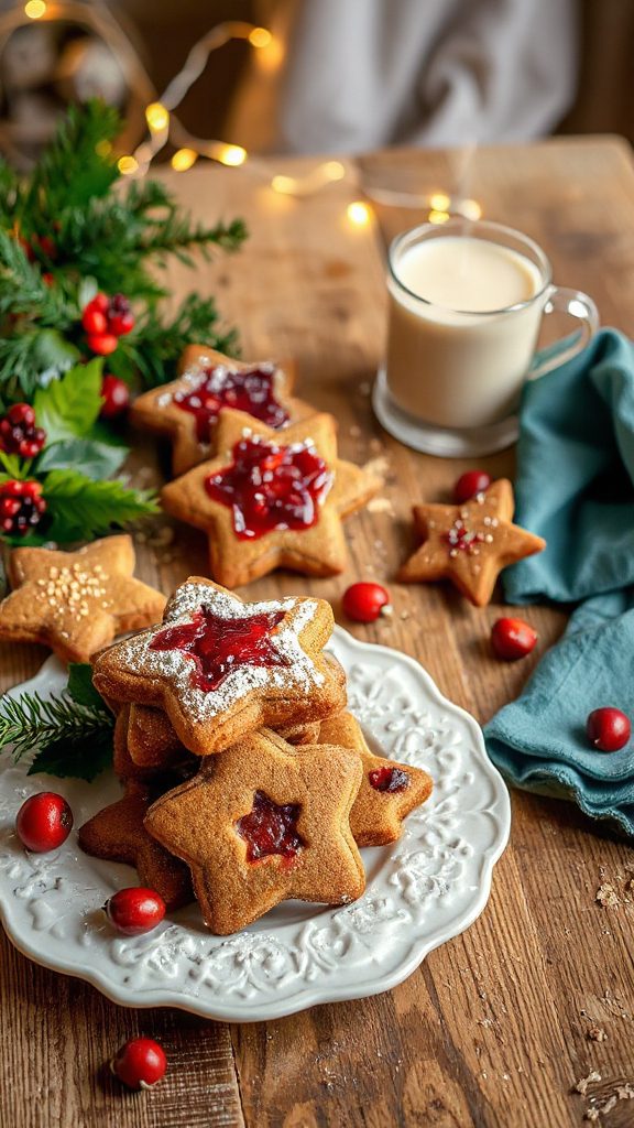 gingerbread cranberry holiday cookies