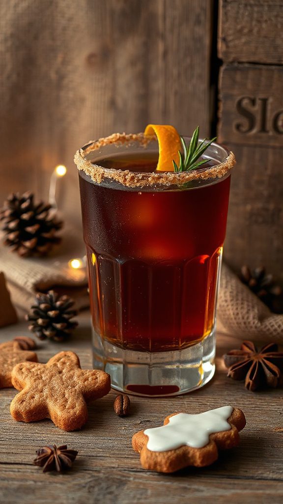 gingerbread infused old fashioned cocktail