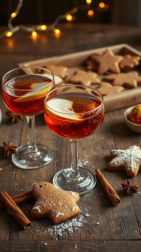 gingerbread sparkling cider cocktail