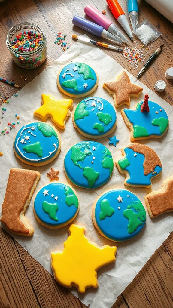 globe and map cookies