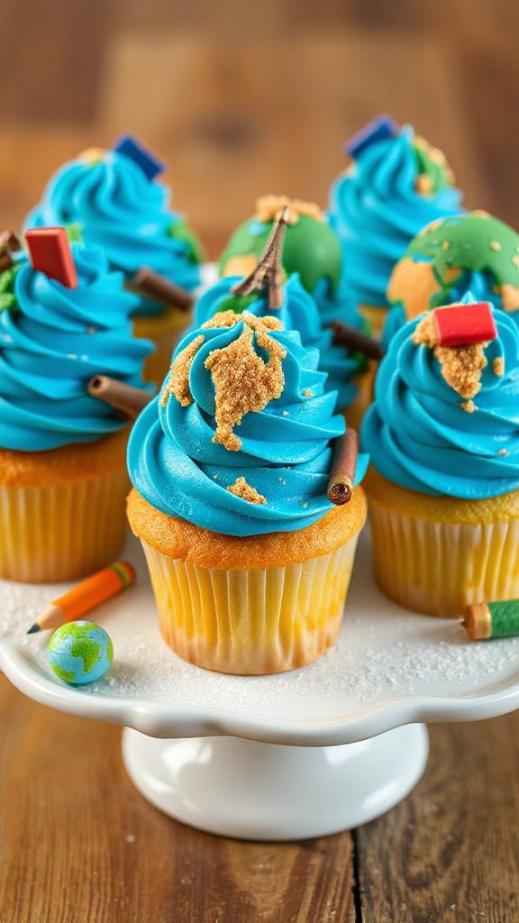 globe themed school cupcakes recipe