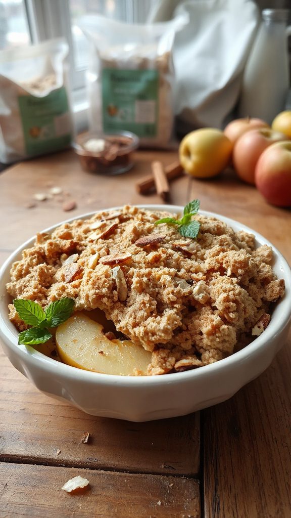 gluten free almond apple crumble